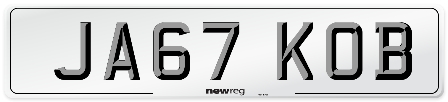 JA67 KOB Number Plate from New Reg